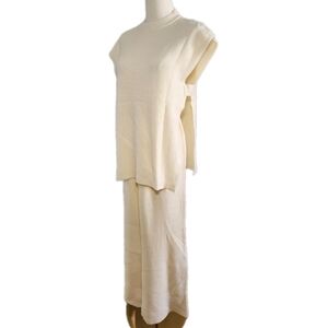 NWOT 2 Piece Knit Sleeveless Knit Top Set Wide Leg Pants Outfit Size S